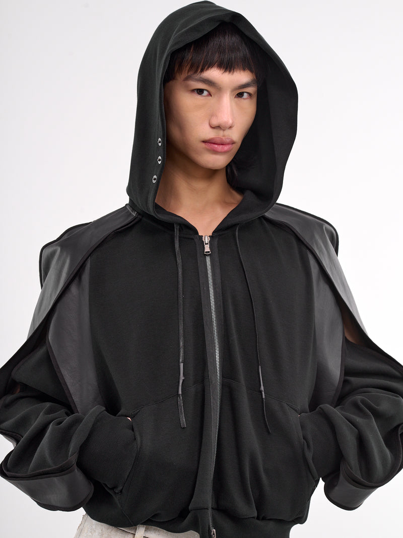 Horseshoe Crab Layered Zip Hoodie (CA07HCJ4BK-BLACK)