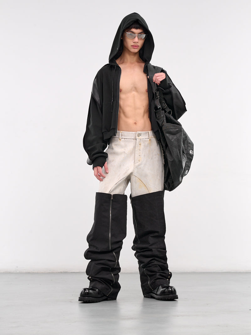 Horseshoe Crab Layered Zip Hoodie (CA07HCJ4BK-BLACK)