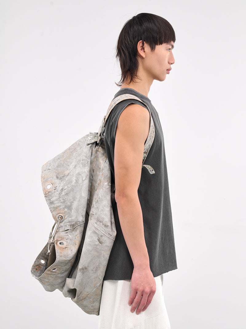 Hand-Coated Recycled Duffel Bag (CA07HCRD7RW-RUSTY-WHITE)