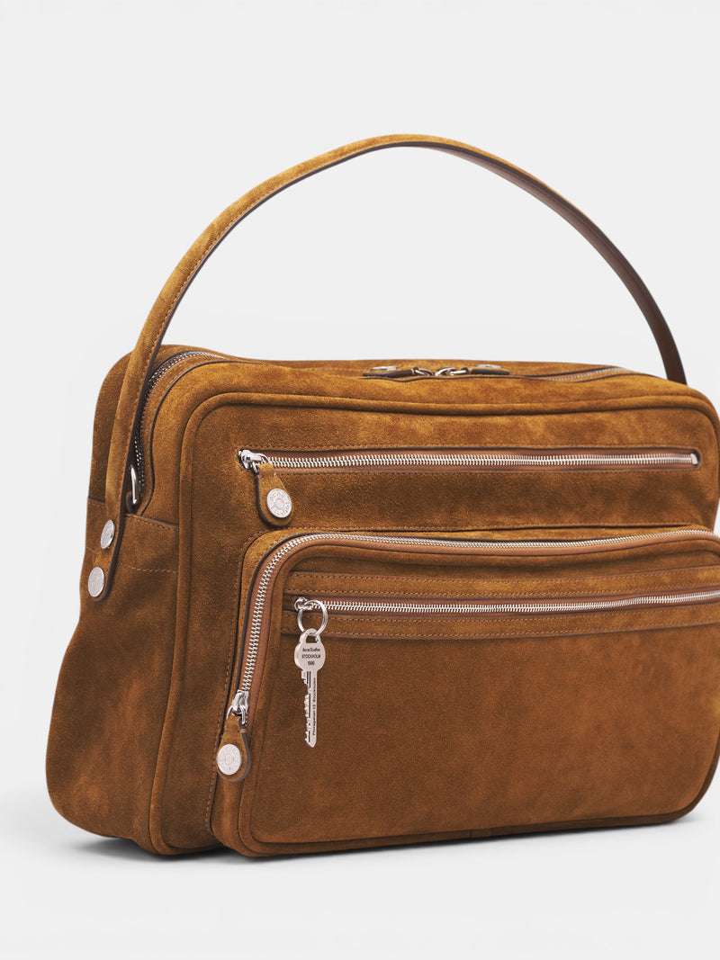 Brown Suede Camero Camera Bag (CAMERO-CAMERA-SUEDE-V-COGNAC-B)