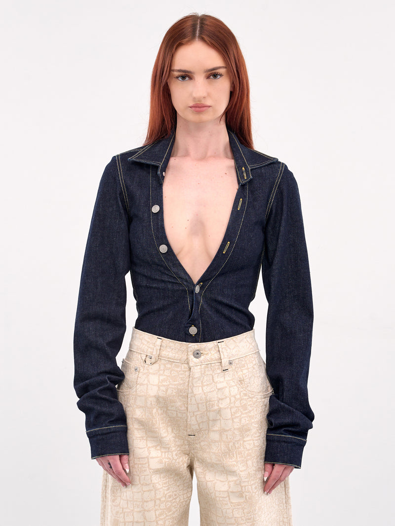 Camila Denim Bodysuit (CAMILA-INDIGO)