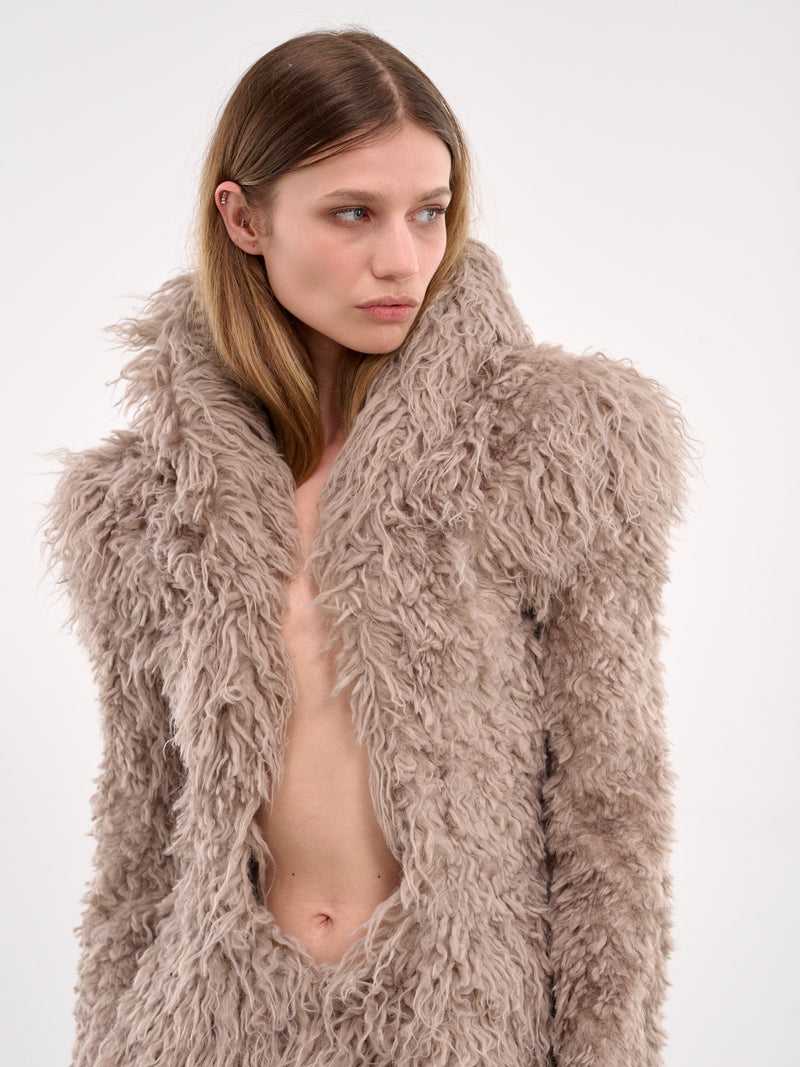 Rounden Faux Fur Gown (CATWALK-7-BEIGE)