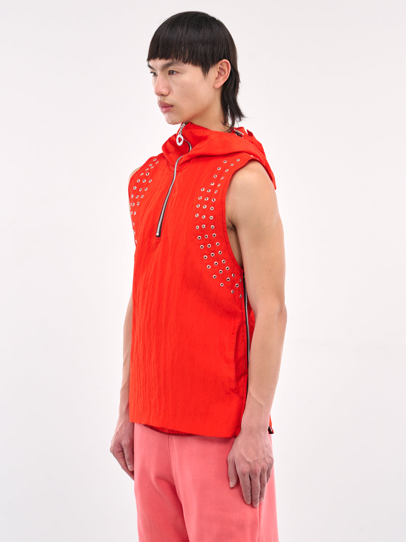 Hooded Eyelet Vest (CCS4-TOP-EYELETV-RED)