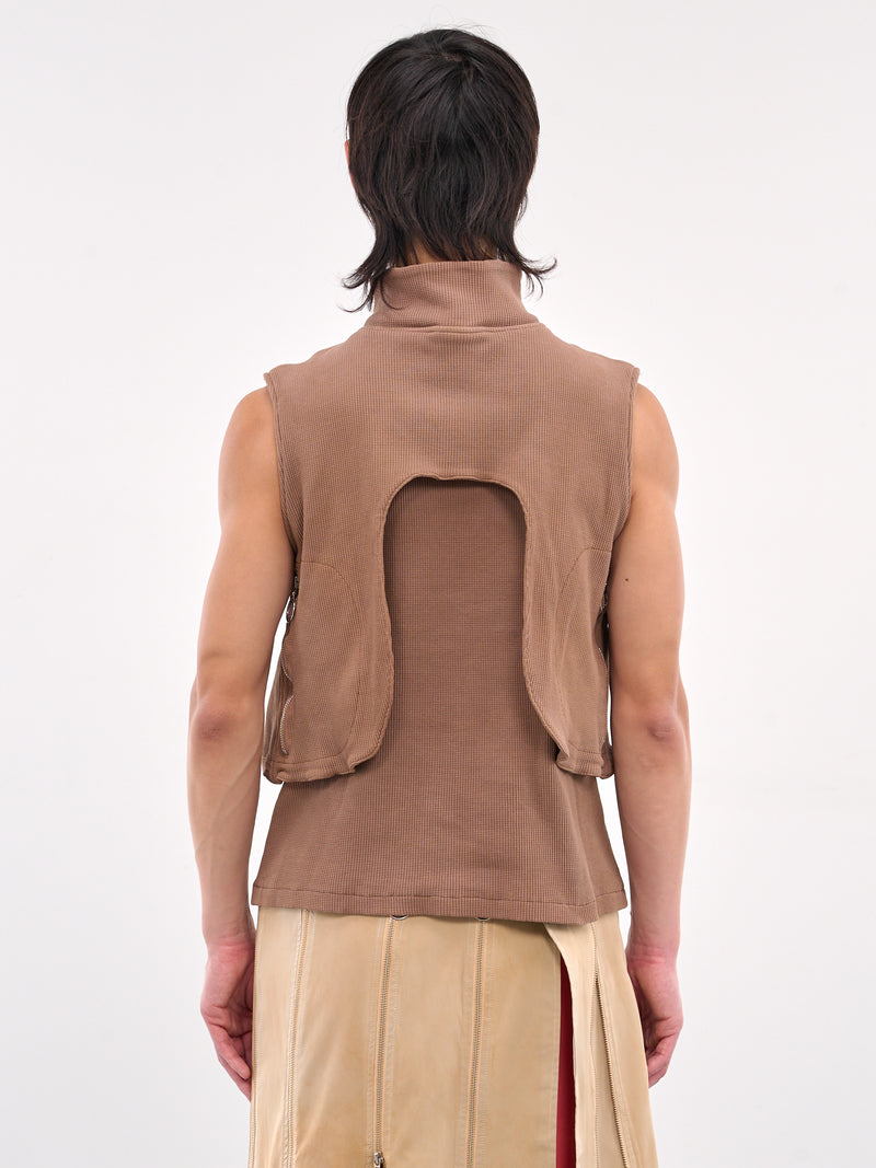 Waffle Jersey Utility Vest (CCS4-TOP-WAFLUTIL-BROWN)