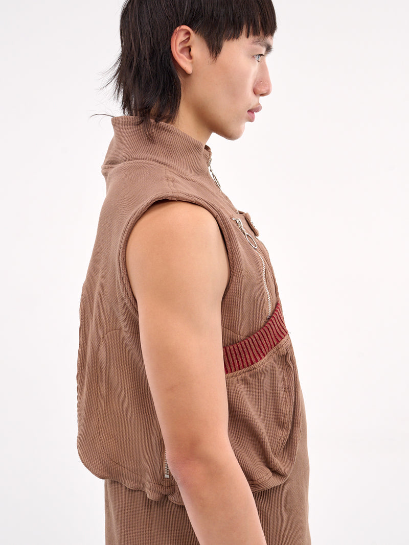 Waffle Jersey Utility Vest (CCS4-TOP-WAFLUTIL-BROWN)