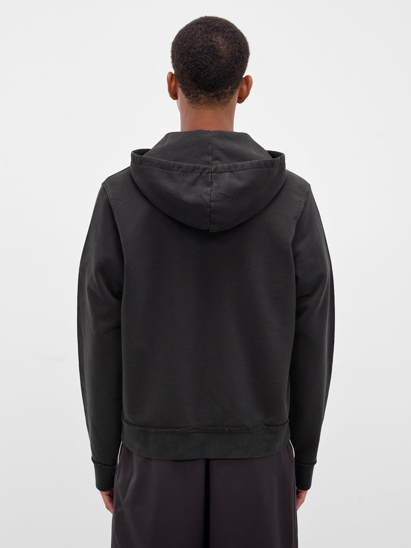 Black Oversized Deconstructed Zip Hoodie (CF-20-02-01-01-BLACK)