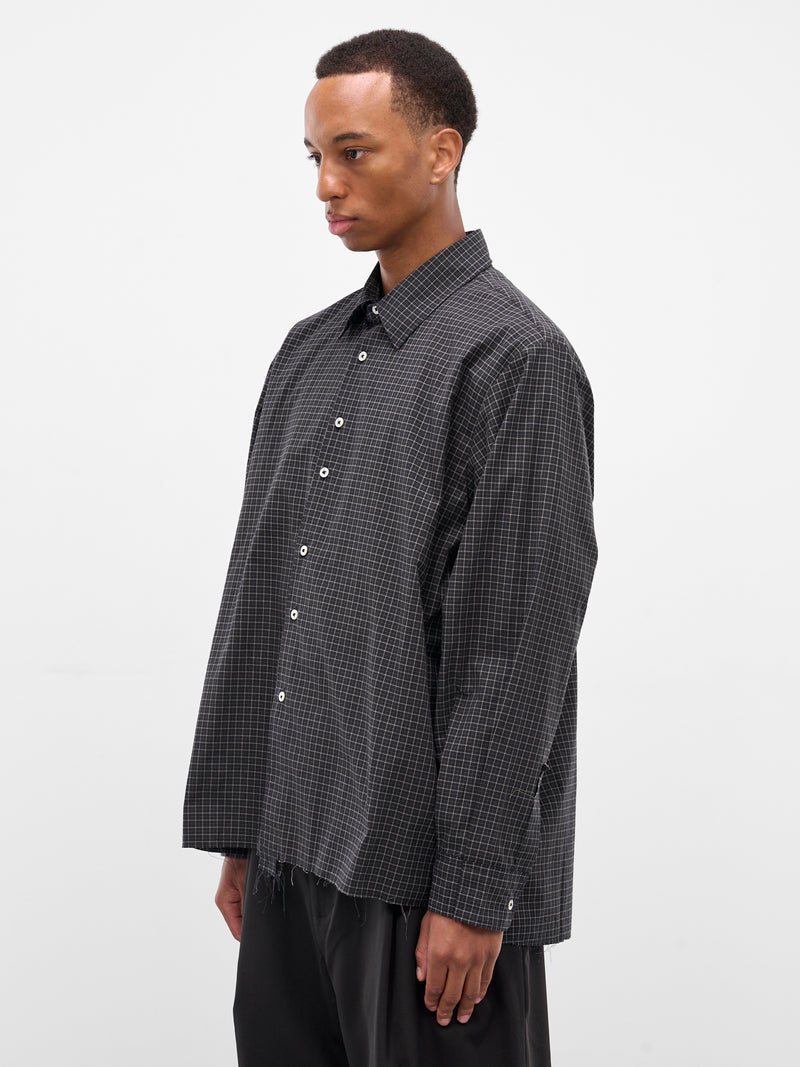 Black Check Raw Hem Shirt (CF-20-04-04-02-BLACK-CHECK)