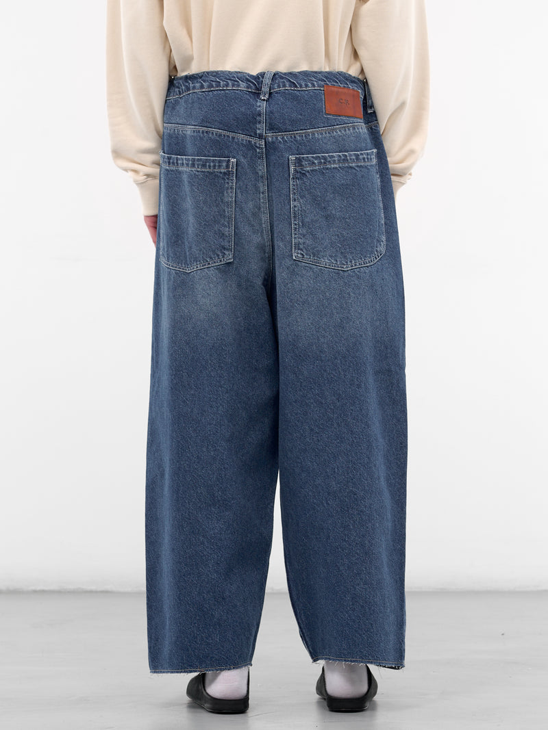 Blue Denim Baggy Wide Jeans (CF-20-06-04-01-BLUE)