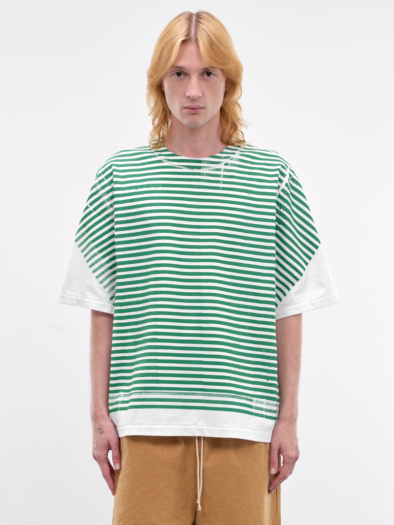 Stripe Print Big Tee (CF-21-01-05-05-GREEN-WHITE-STR)