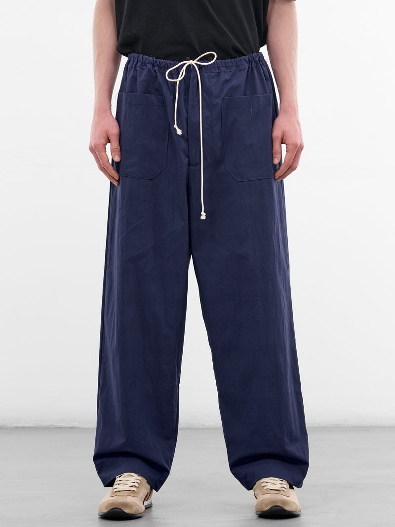 Blue Cotton Wide Simple Pants (CF-21-06-01-02-BLUE)