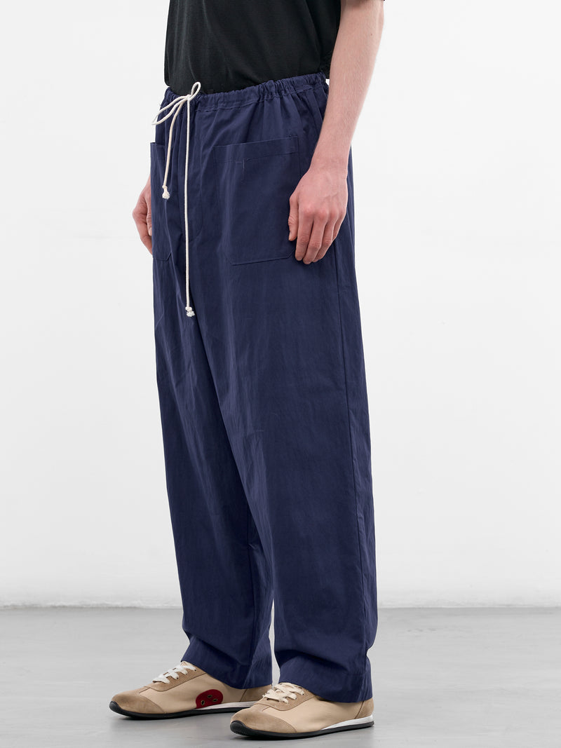 Blue Cotton Wide Simple Pants (CF-21-06-01-02-BLUE)