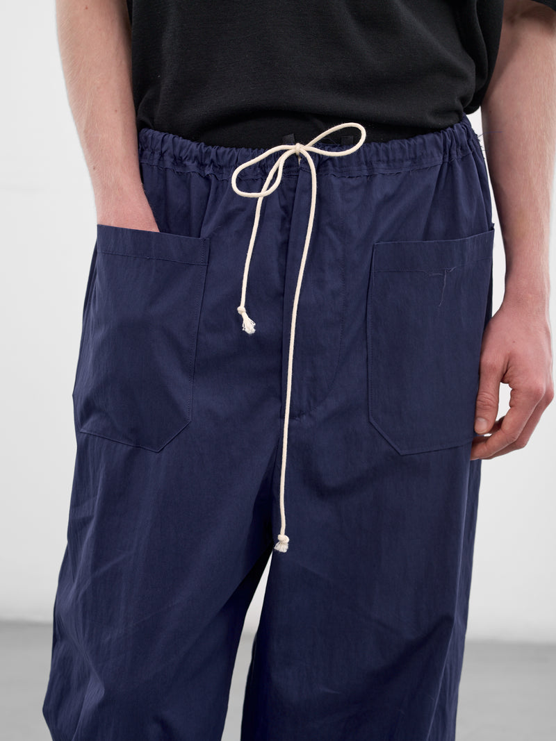 Blue Cotton Wide Simple Pants (CF-21-06-01-02-BLUE)