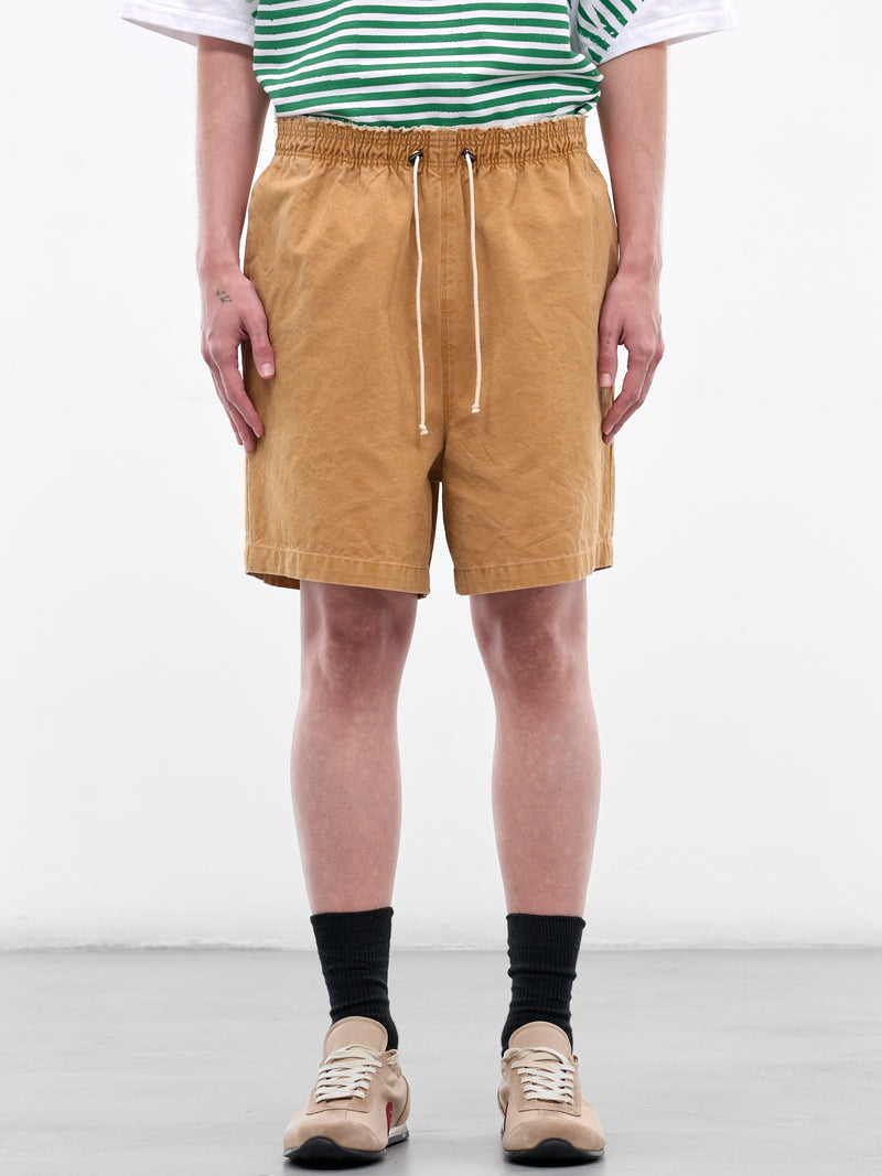 Sand Drawstring Knee Shorts (CF-21-13-01-SAND-VINTAGE-WASH)