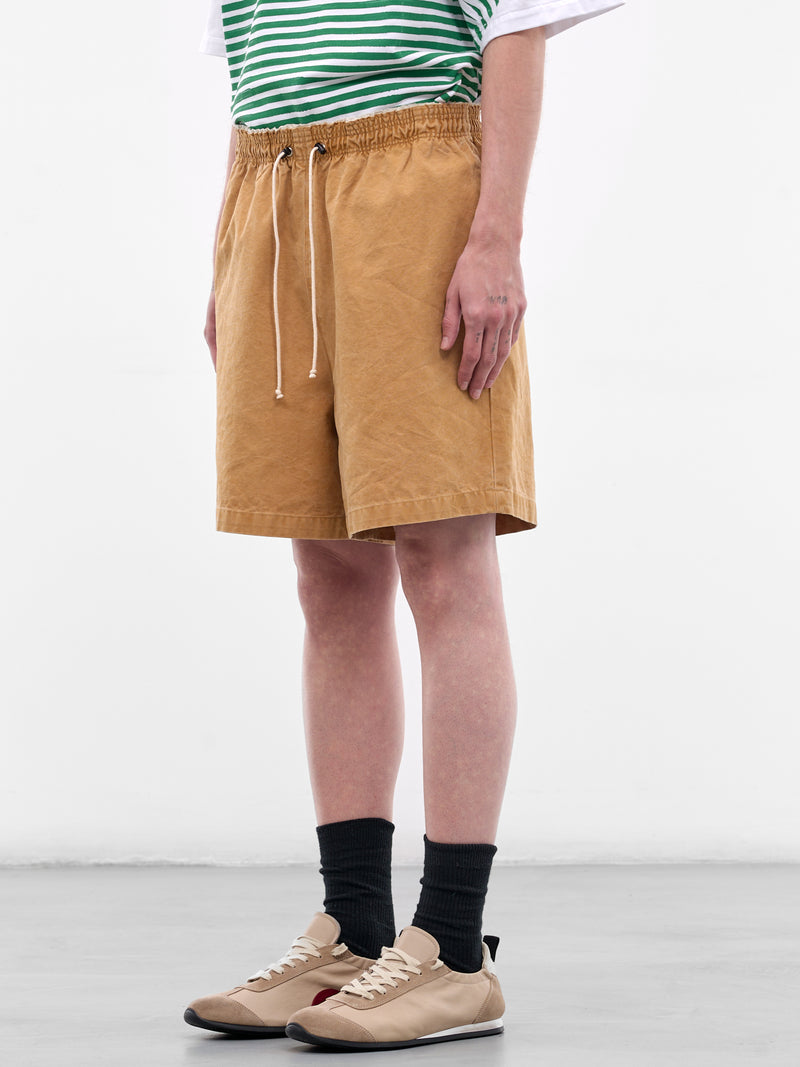 Sand Drawstring Knee Shorts (CF-21-13-01-SAND-VINTAGE-WASH)