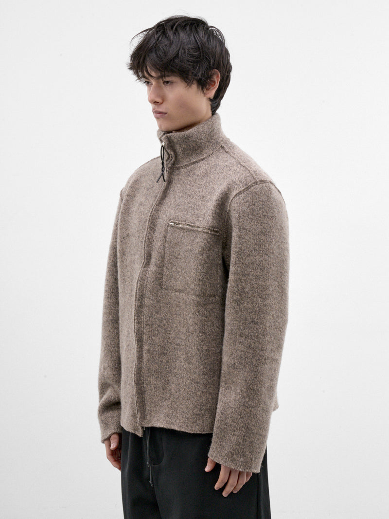 Melange Brown Wool Zip Jacket (CF-22-03-06-03-MELANGE-BROWN)