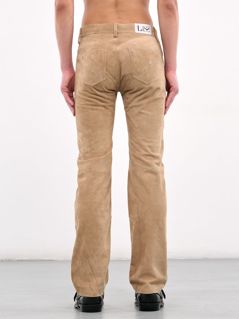 Suede Lace-Up Jeans (CO-PT003-W-SUE-BEIGE)