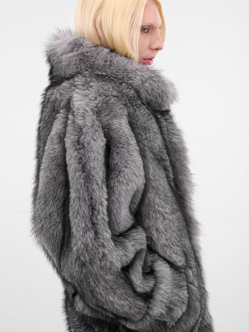 Gray Oversized Vegan Fur Coat (COM1MA0199775-GREY)