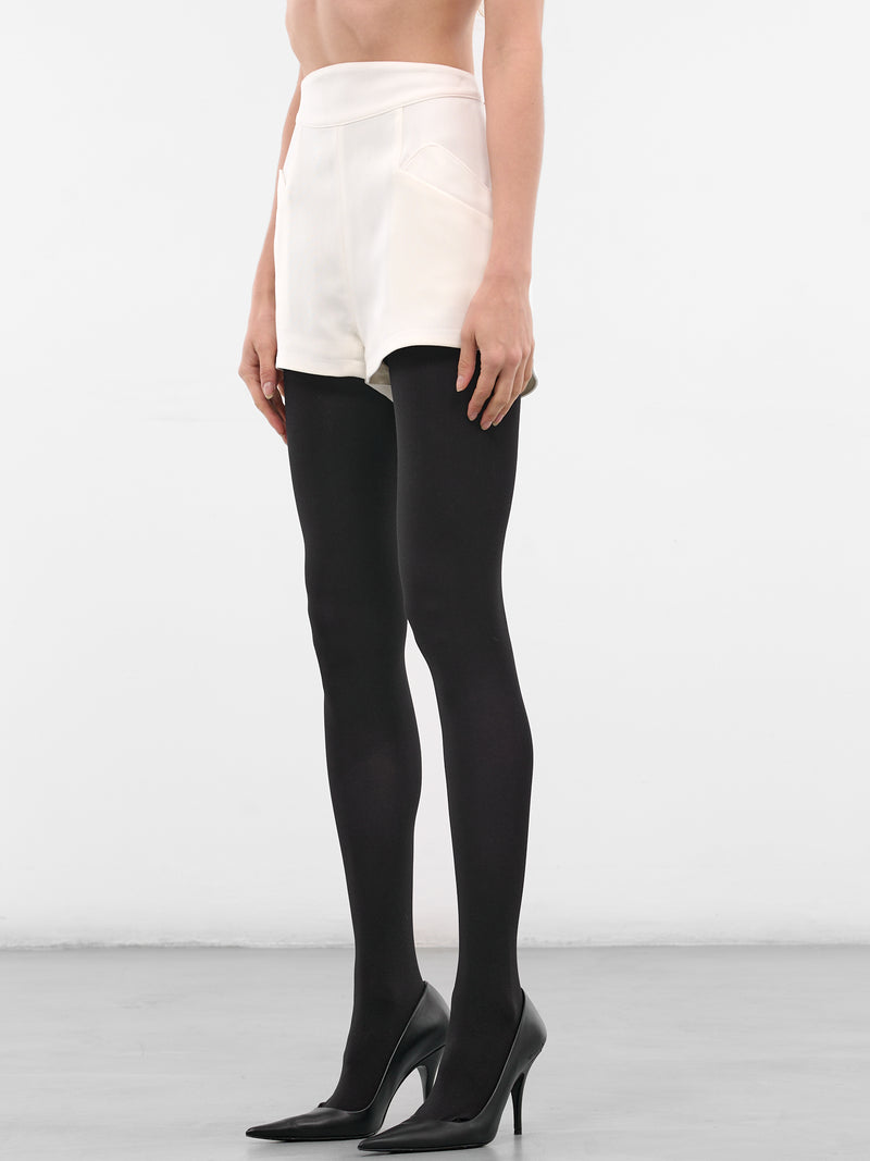 White Re/edit Wool Mini Shorts (COM1PA0527196-SNOW)