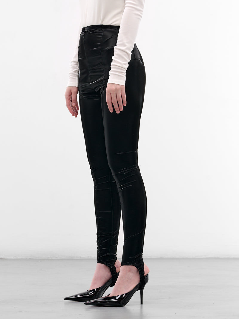 Black Glossy Vinyl Leggings (COM3PA0526851-BLACK)