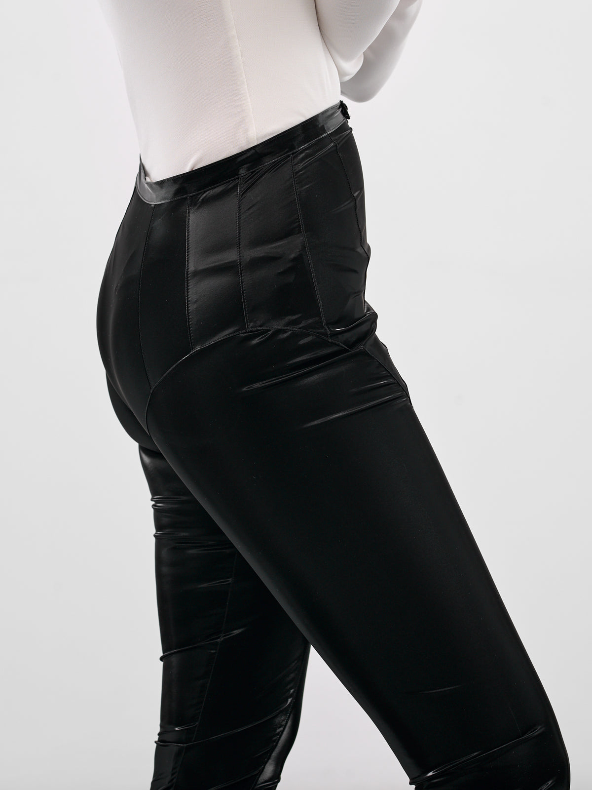 Black Glossy Vinyl Leggings (COM3PA0526851-BLACK)