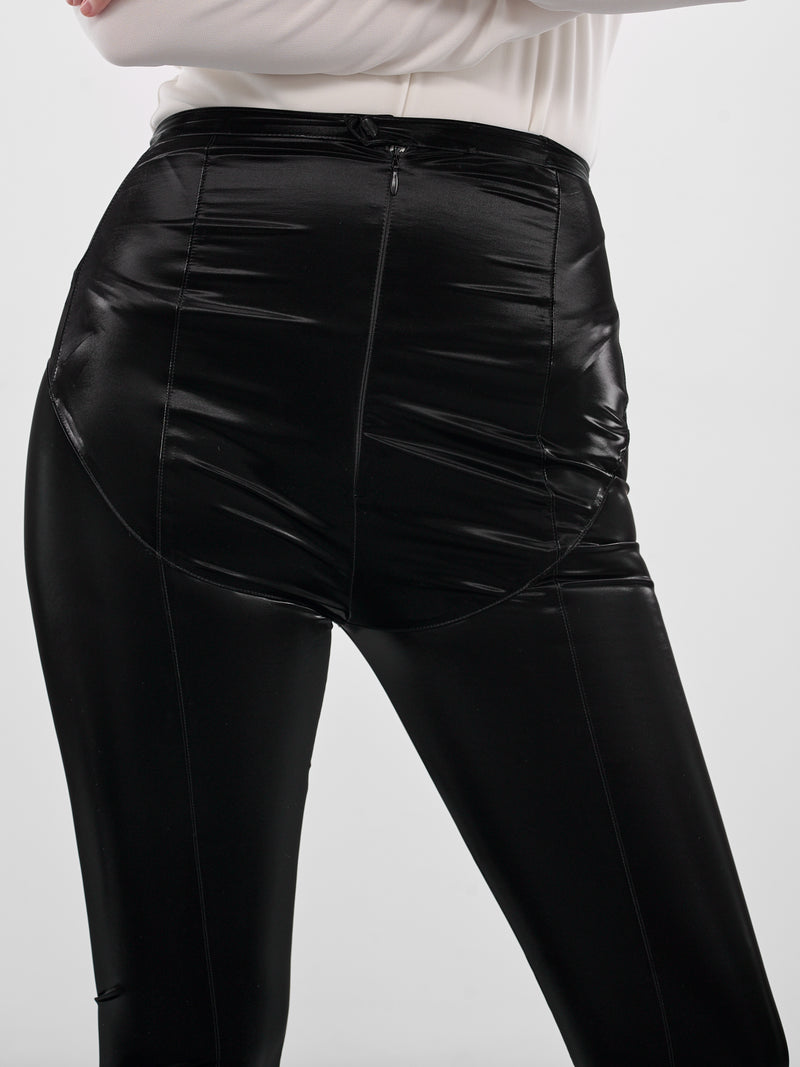 Black Glossy Vinyl Leggings (COM3PA0526851-BLACK)