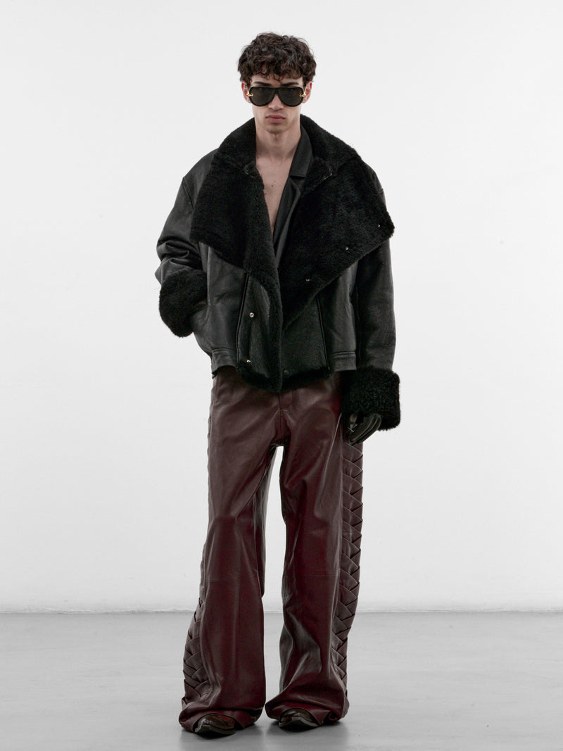 Encuentros Burgundy Leather Pants (ENCUENTROS-PANTS-BURGUNDY)