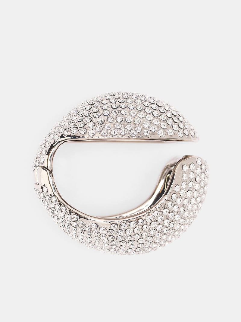Crystal Embellished C-Logo Bangle (COPBI35J1003-SILVER)
