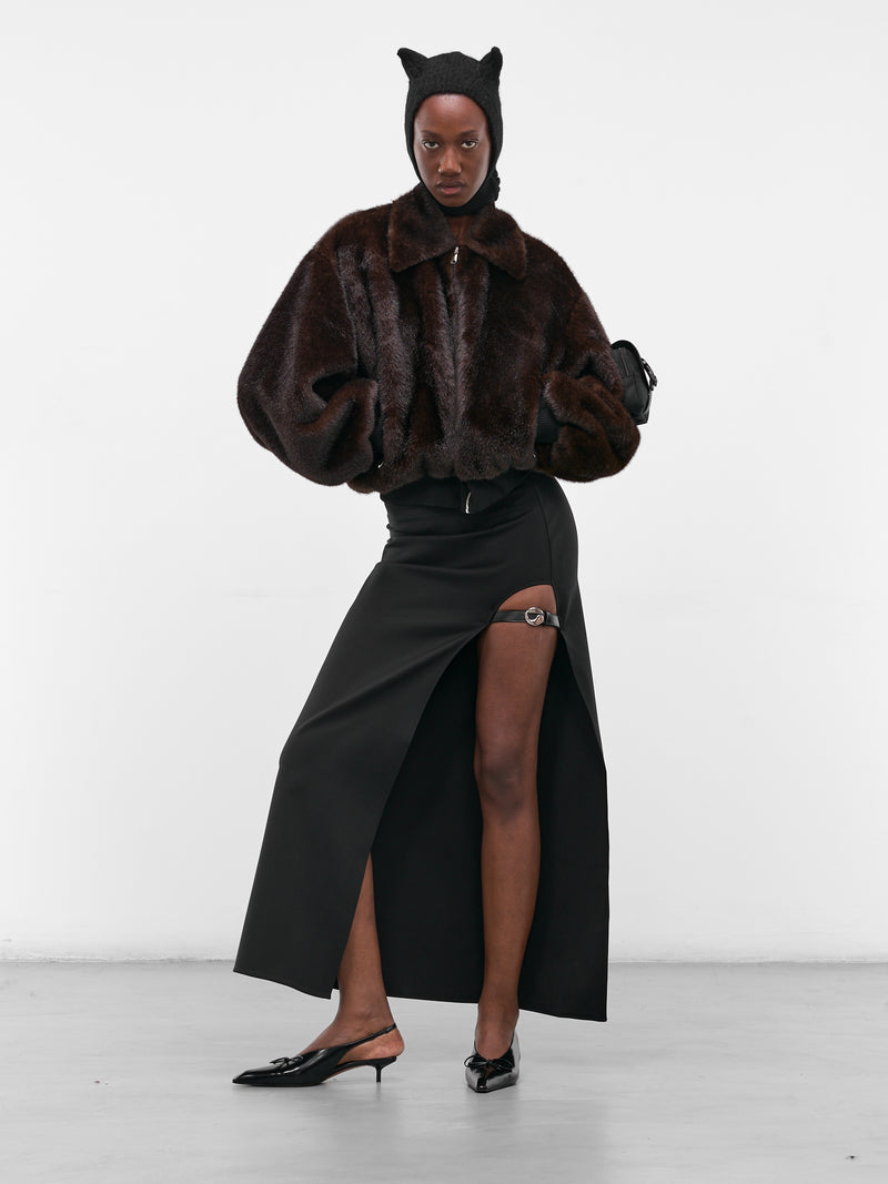 Brown Vegan Fur Bomber Jacket (COPBL33F9015-BROWN)