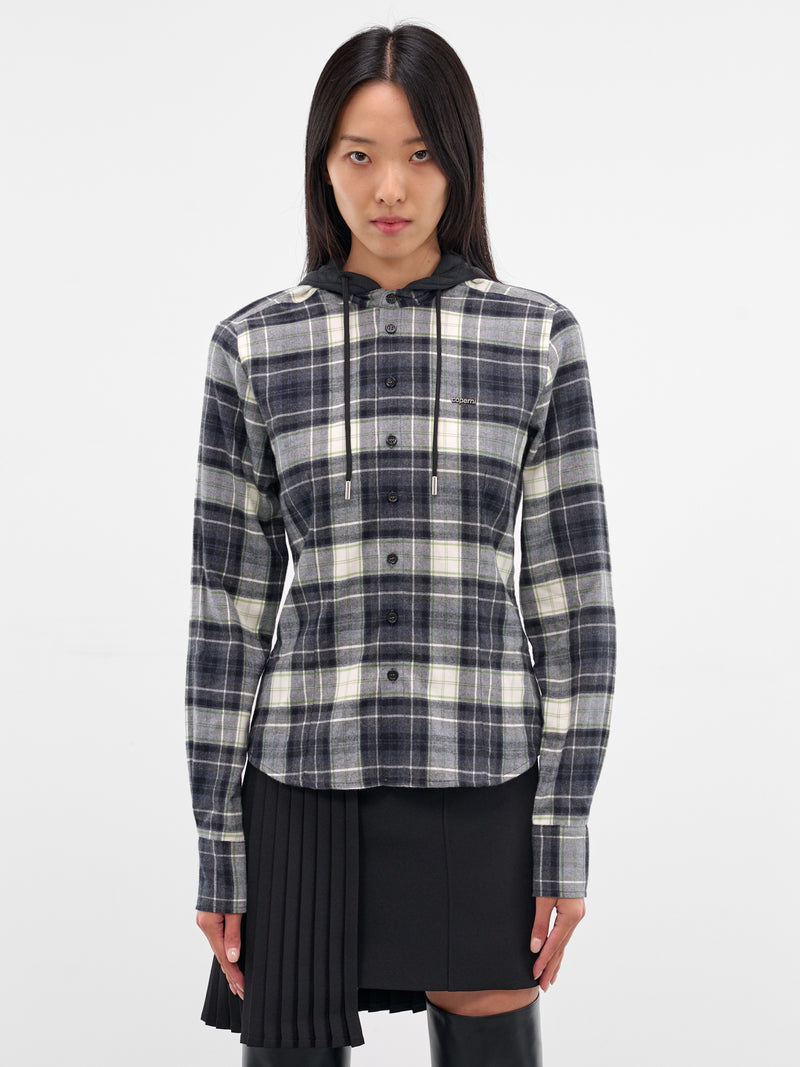 Blue Flannel Plaid Hooded Shirt (COPCH70F1014-BLUE)