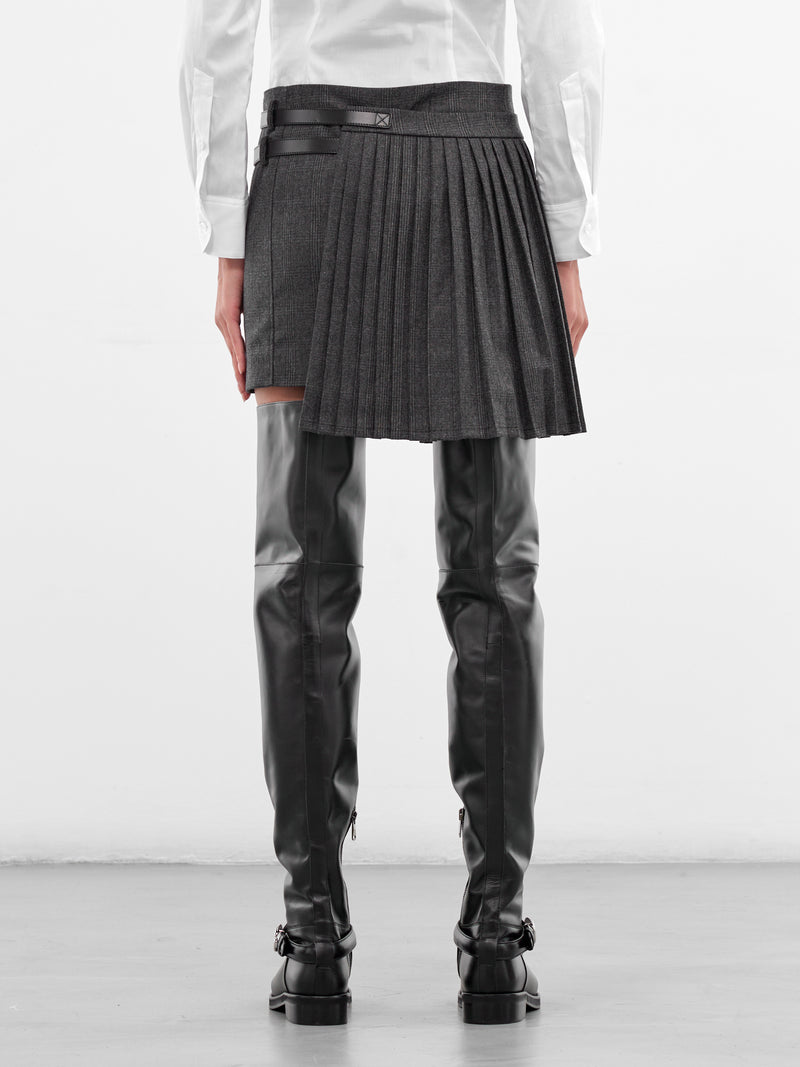 Gray Check Pleated Uniform Skirt (COPJ103F1016-GREY)