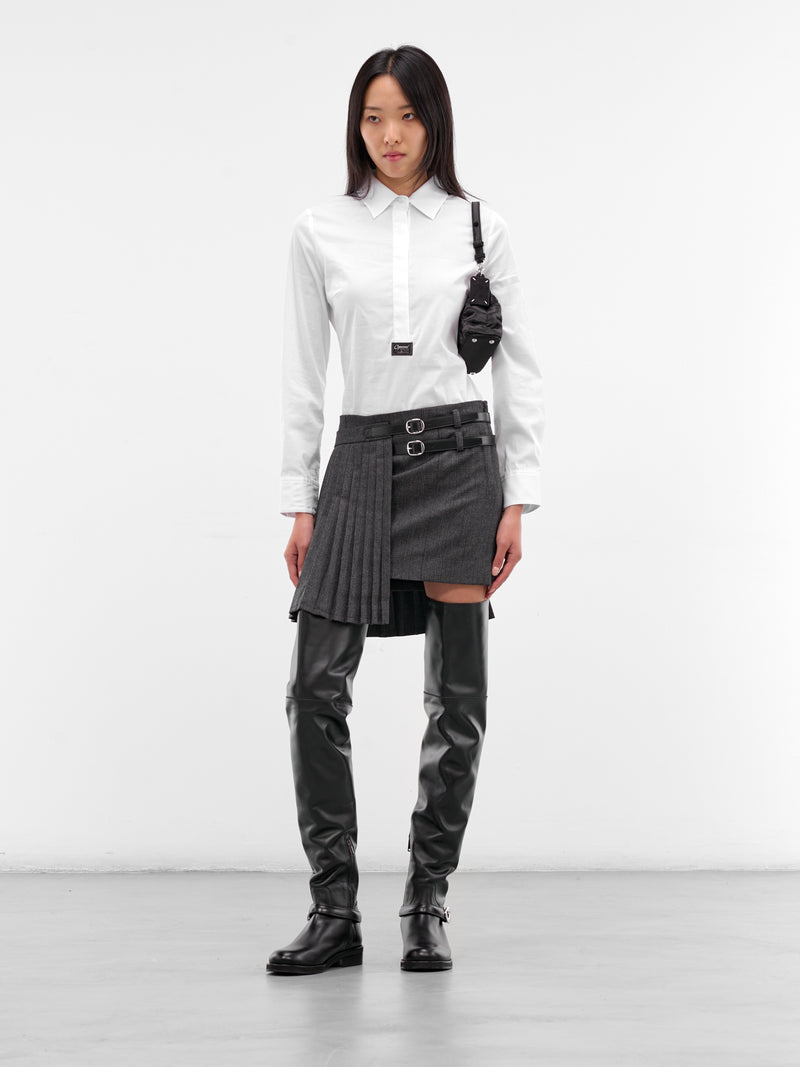Gray Check Pleated Uniform Skirt (COPJ103F1016-GREY)