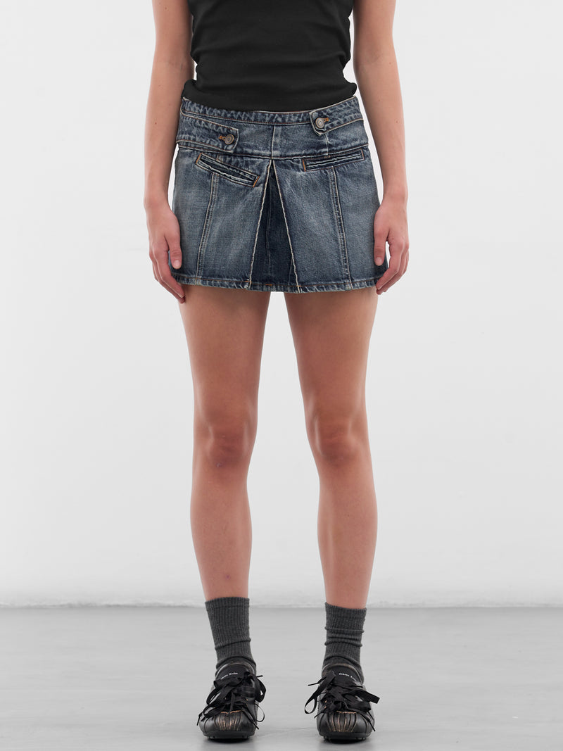 Blue Yoke Denim Mini Skirt (COPJ109F2055-BLUE)
