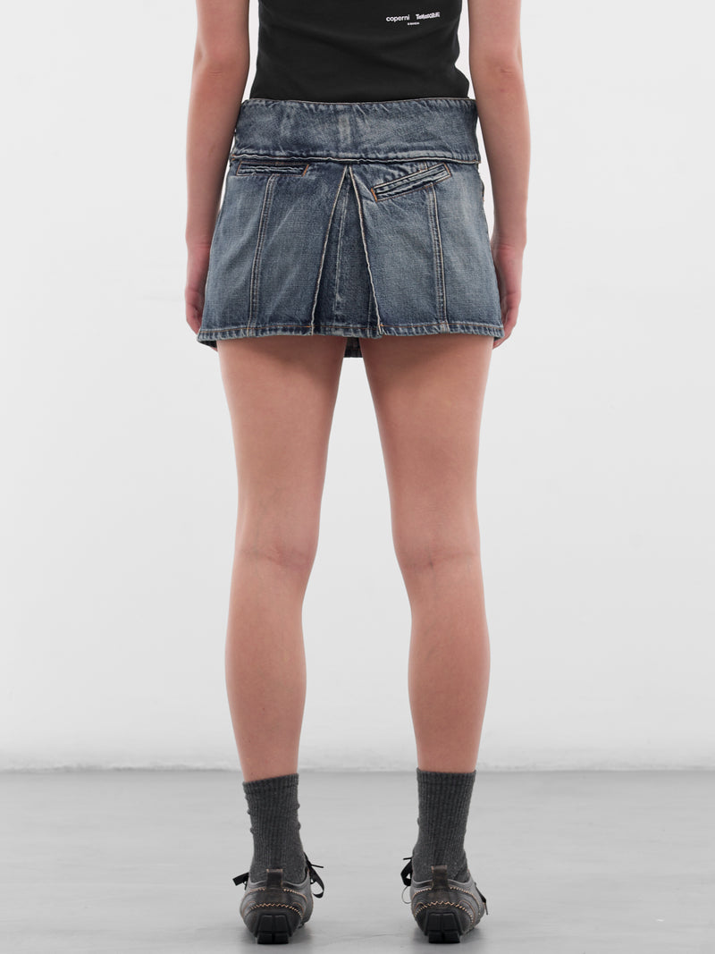 Blue Yoke Denim Mini Skirt (COPJ109F2055-BLUE)