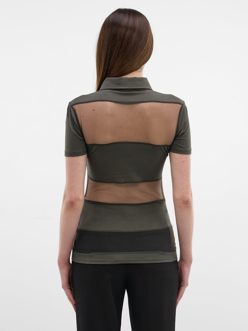 Green Sheer Panel Poo Shirt (COPJS115F5028-GREEN)