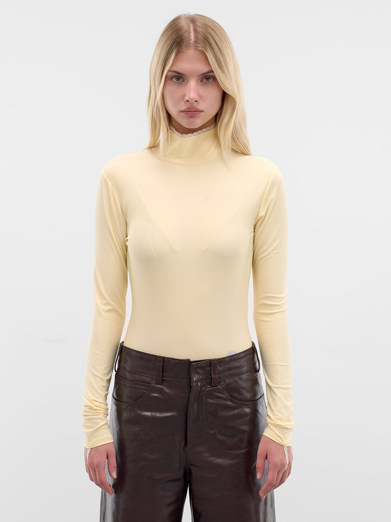 Cream Nylon Bodysuit (COPJS189F5021-YELLOW)