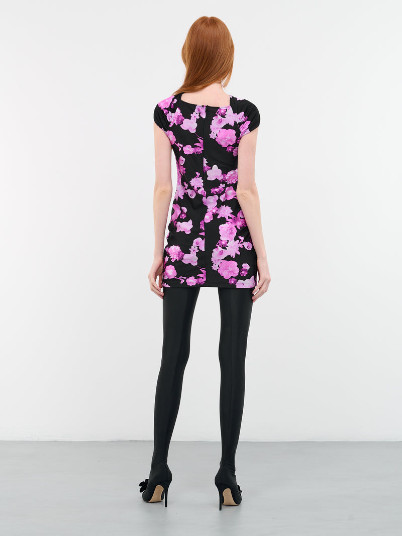 Floral Cut-Out Dress (COPJS18BIS544-PINK-BLACK)