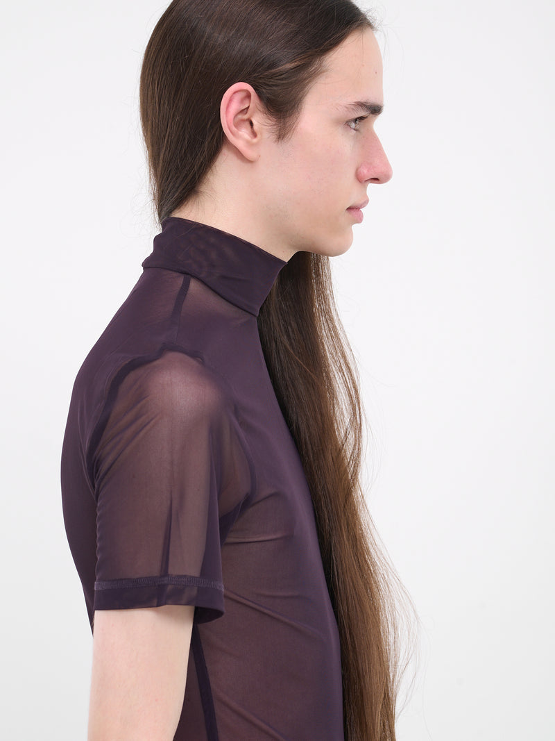 High Neck Fitted Tee (COPJS20BIS557MEN-BURGUNDY)