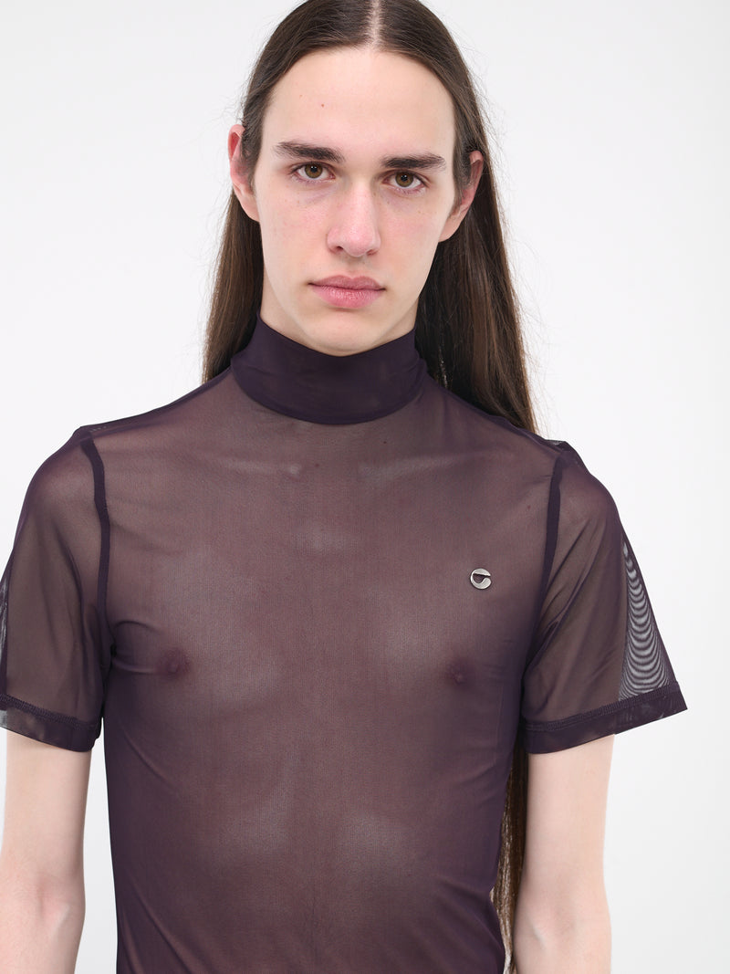 High Neck Fitted Tee (COPJS20BIS557MEN-BURGUNDY)