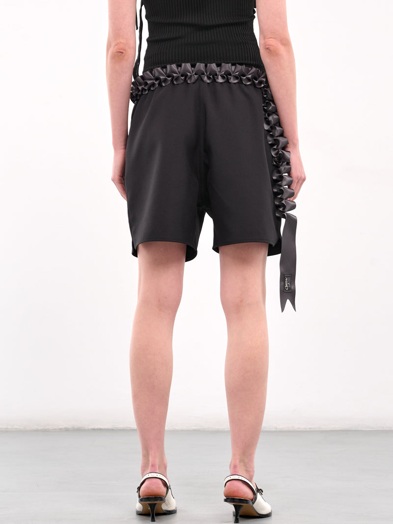 Shirred Waist Shorts (COPP129F3004-BLACK)