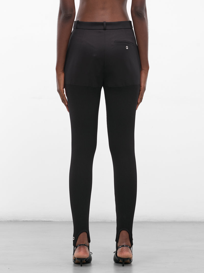 Black Nylon Stirrup Leggings (COPP138F3004-BLACK)