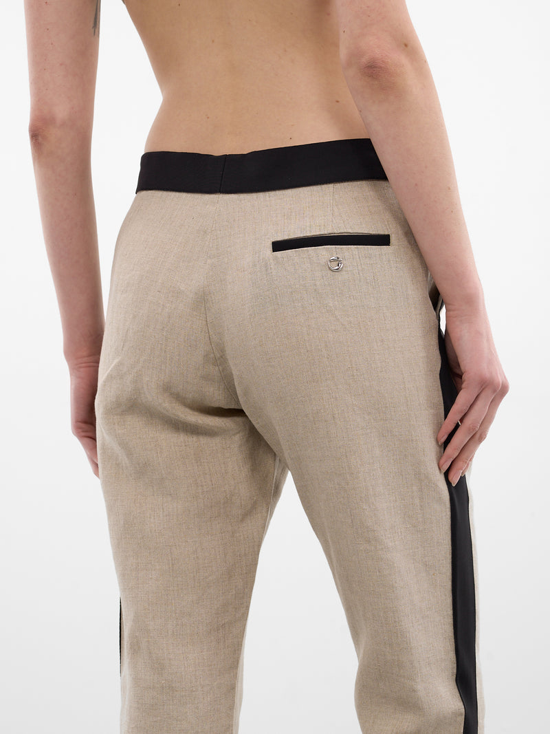 Beige Taped Linen Tailored Trousers (COPP175F2060-BEIGE)