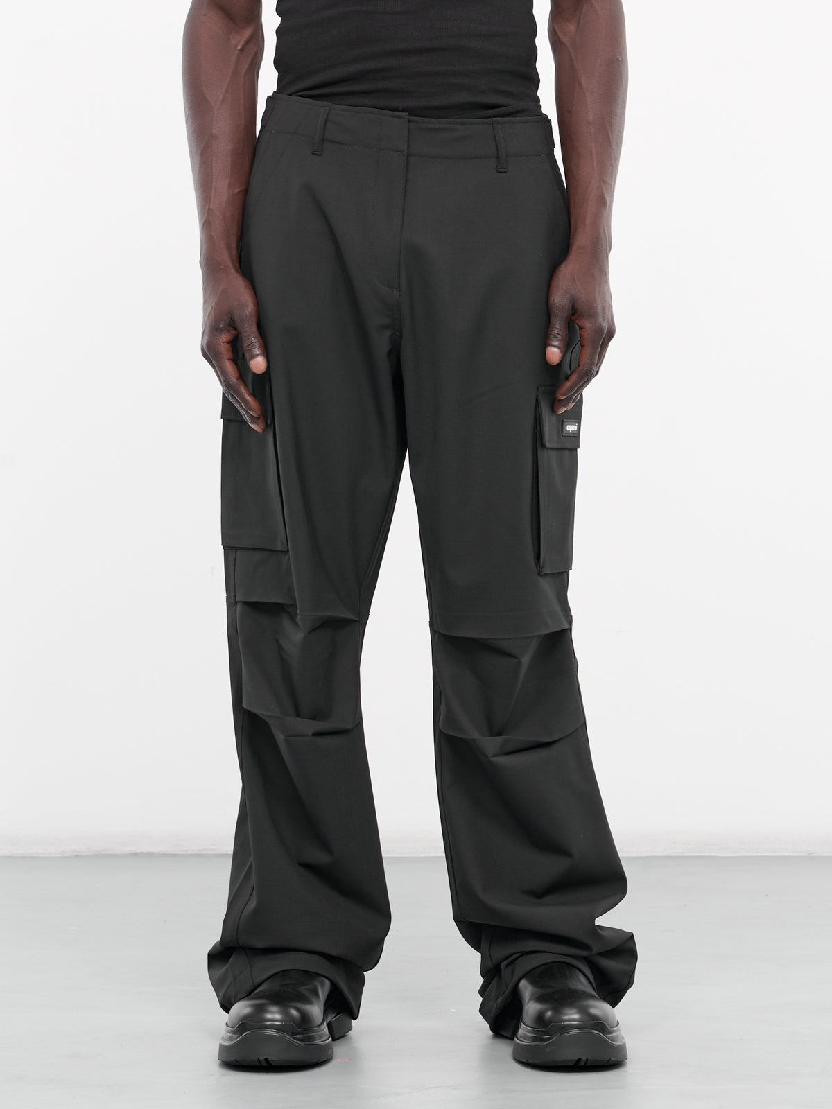 Tailored Wide Leg Cargo Pants (COPP40106CMEN-BLACK)