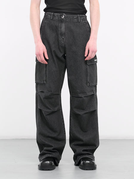 デニム・ジーパン RONRON HEART POCKET CARGO DENIM PANTS CHARCOAL RONRON HEART POCKET CARGO DENIM PANTS CHARCOAL – SeoulSeoul
