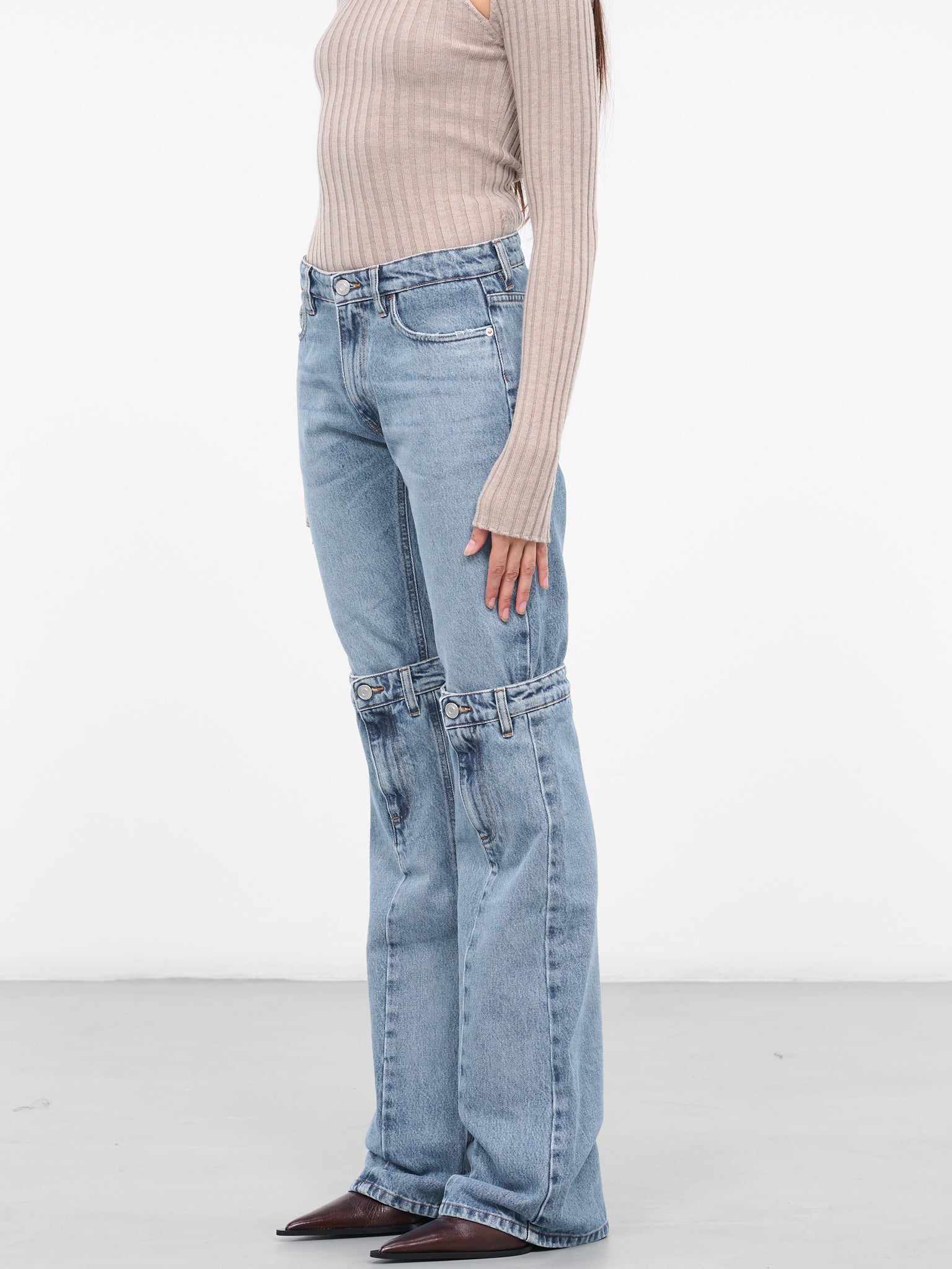 Open Knee Jeans (COPP55202-WASHED-BLUE)