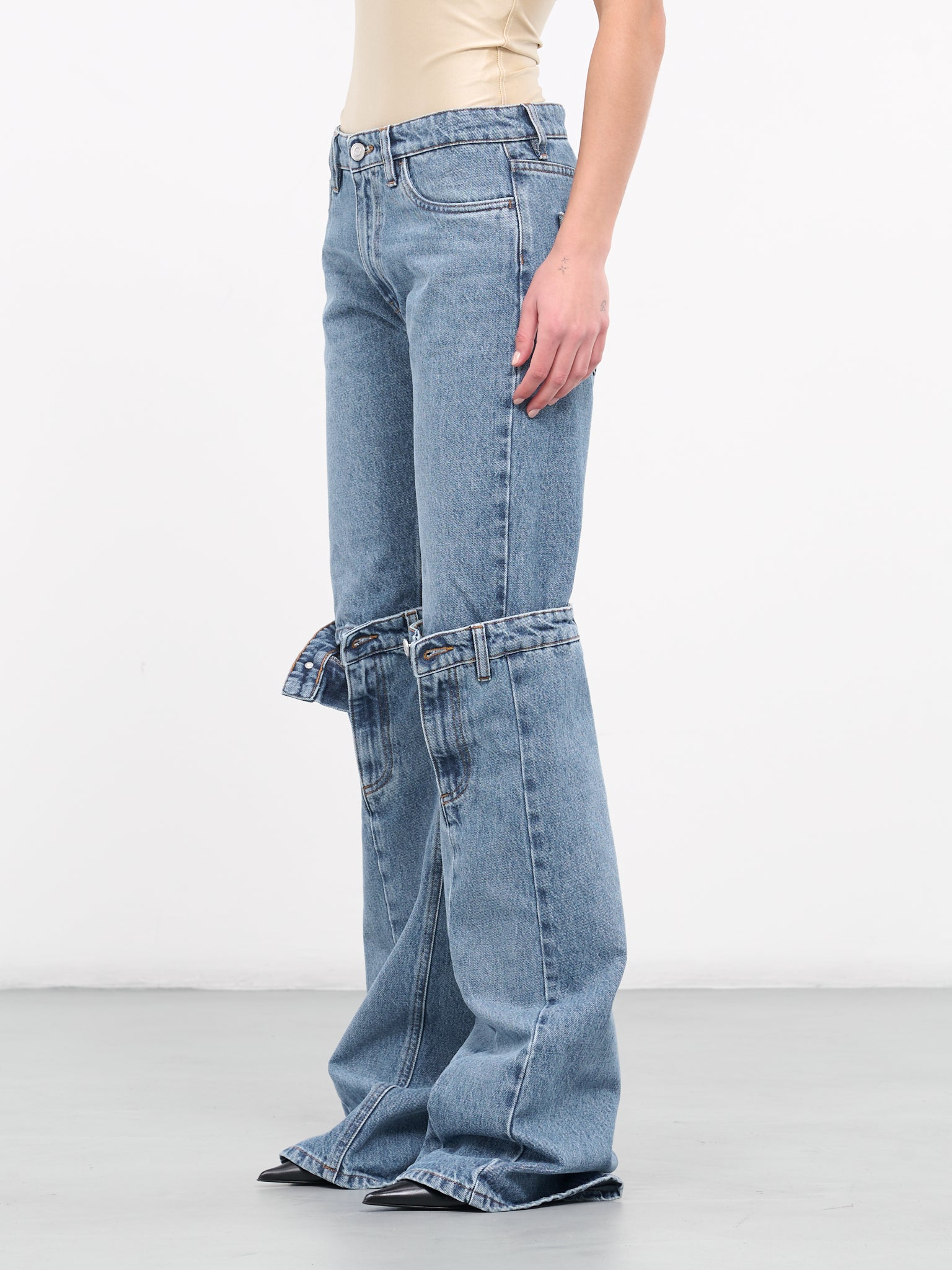 Open Knee Jeans (COPP55202C-WASHED-BLUE)