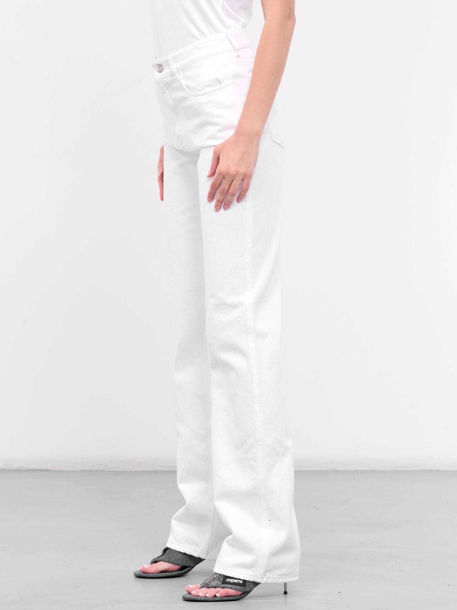 Belted Pocket Jeans (COPP78251-WHITE)