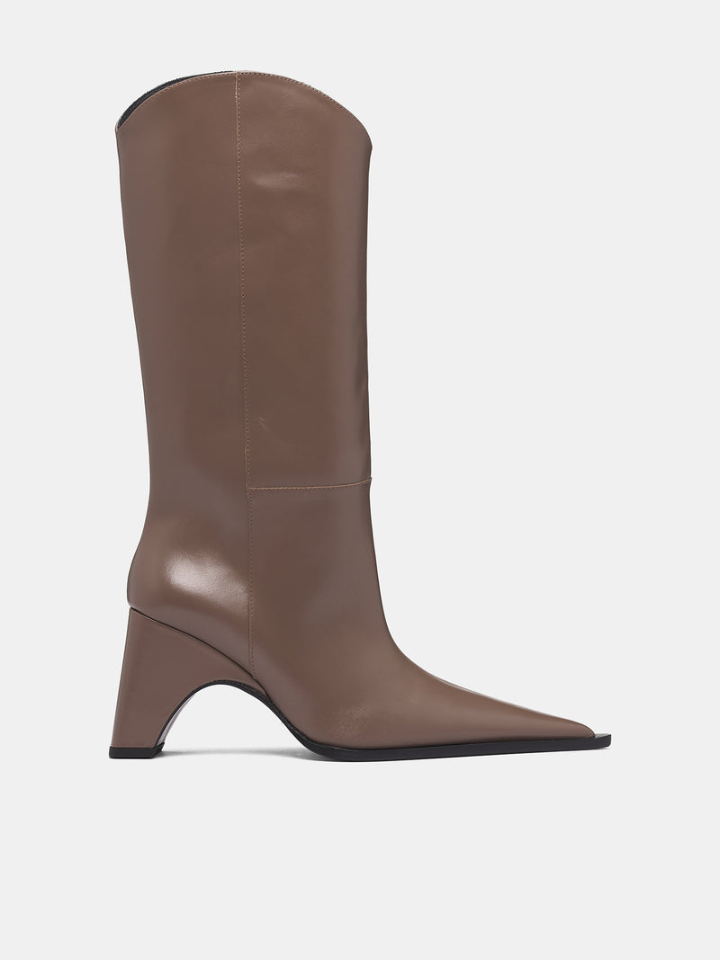 Brown Leather Bridge Cowboy Boots (COPSH16F6004-BROWN)