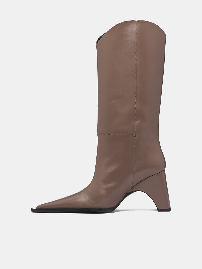 Brown Leather Bridge Cowboy Boots (COPSH16F6004-BROWN)