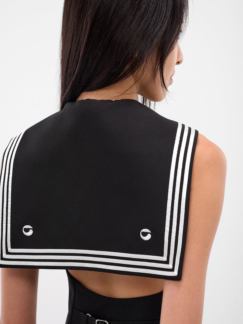 Black Uniform Cape Vest (COPT108F3004-BLACK)