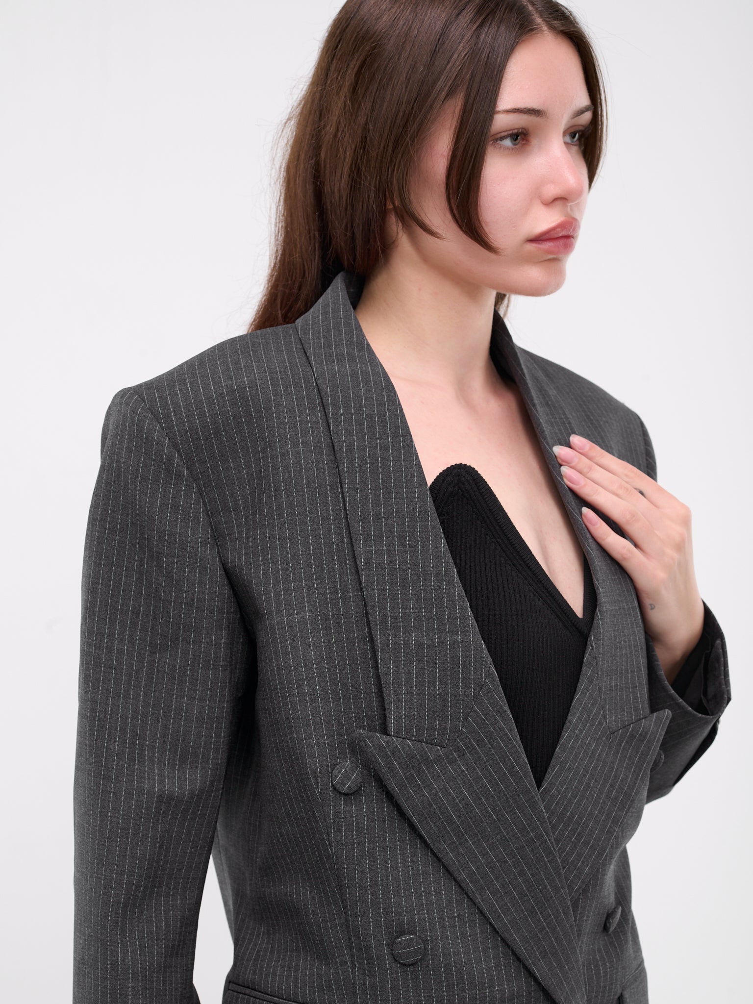 Double Breasted Tailored Jacket (COPV58140-GREY)